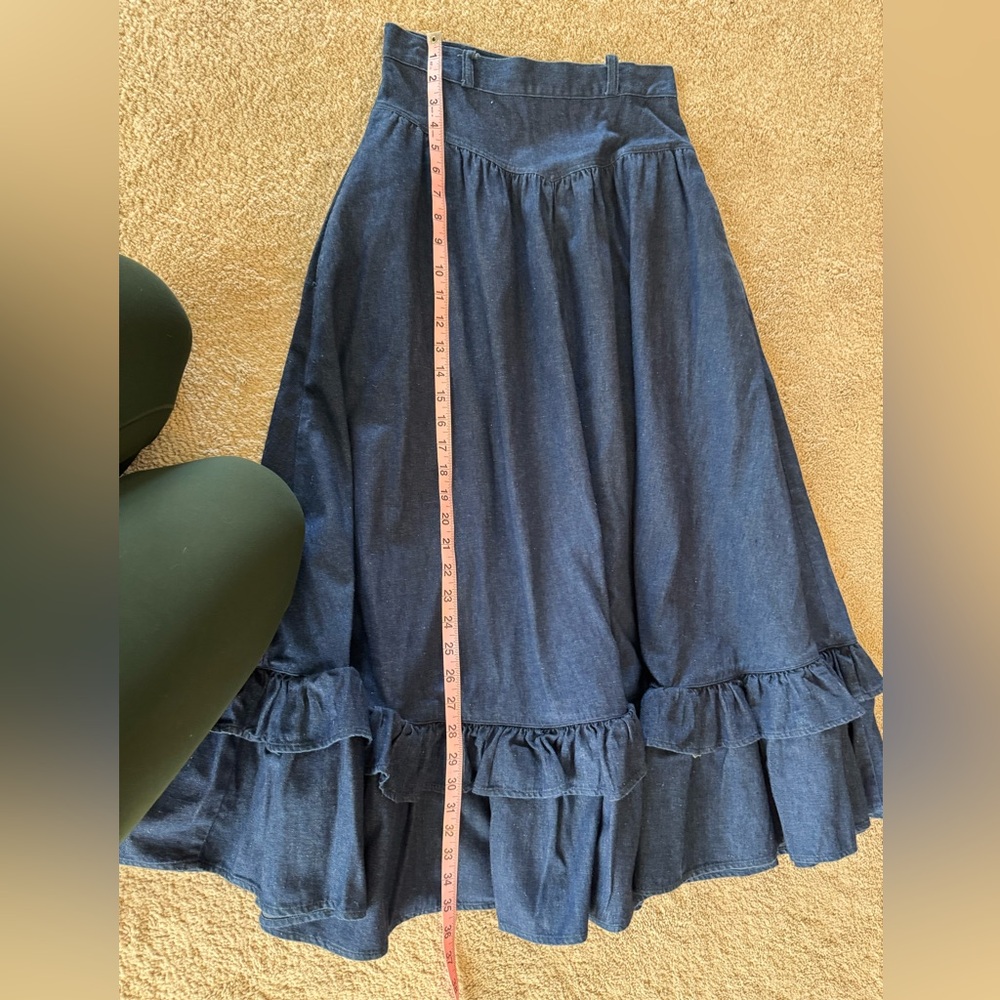 Wrangler Dark Blue Denim Maxi Skirt - Picture 7 of 8